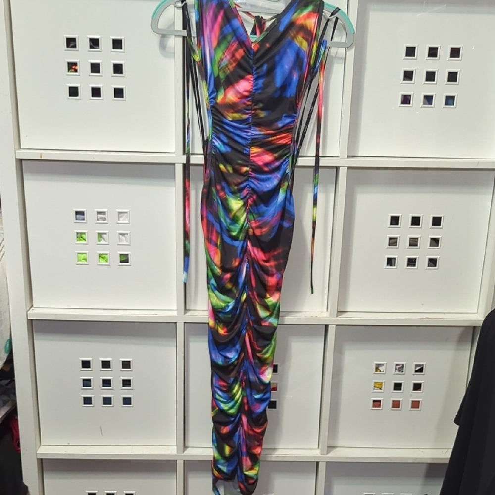 Papaya Multicolor Backless Dress